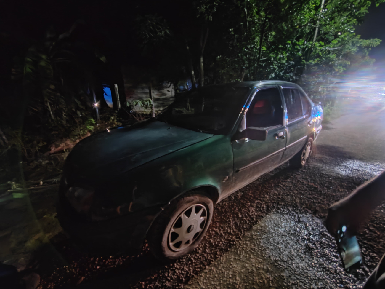 Se mencionó que se trataba de un auto baleado, pero no se hallaron casquillos