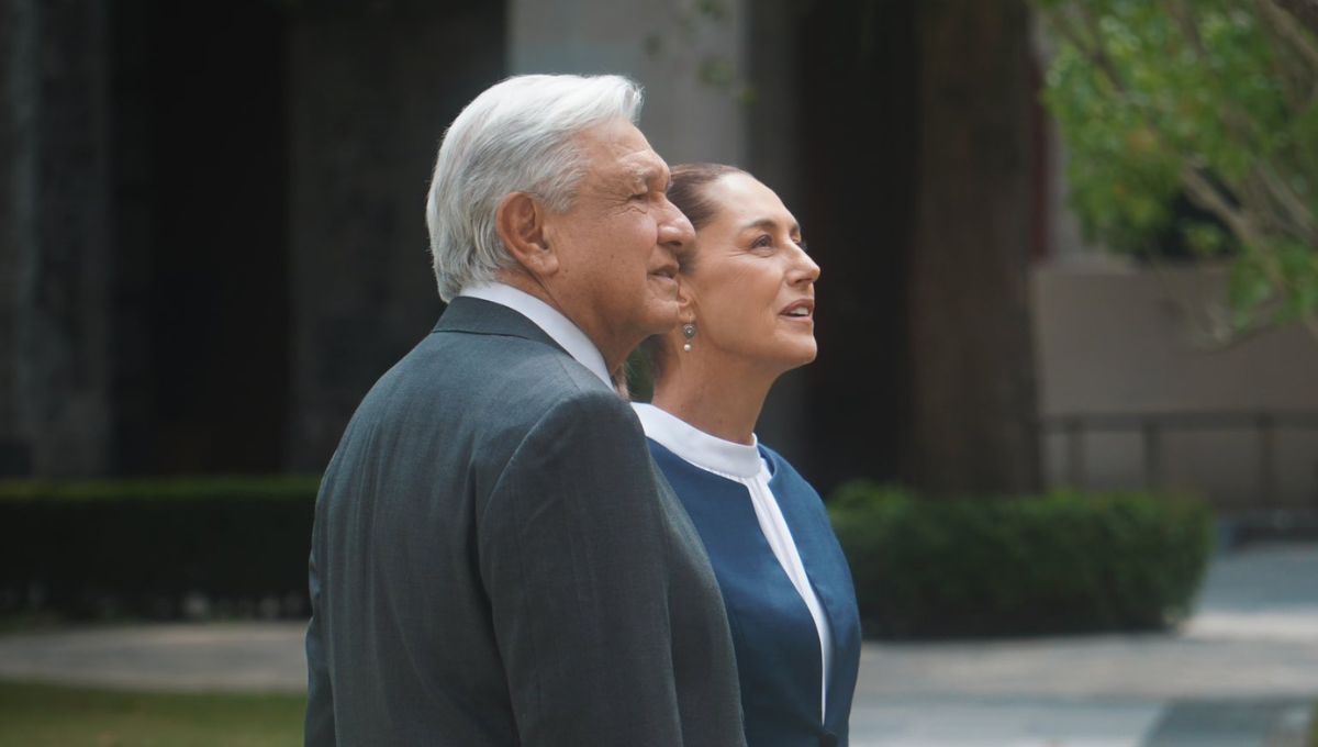 Andrés Manuel López Obrador y Claudia Sheinbaum en Palacio Nacional