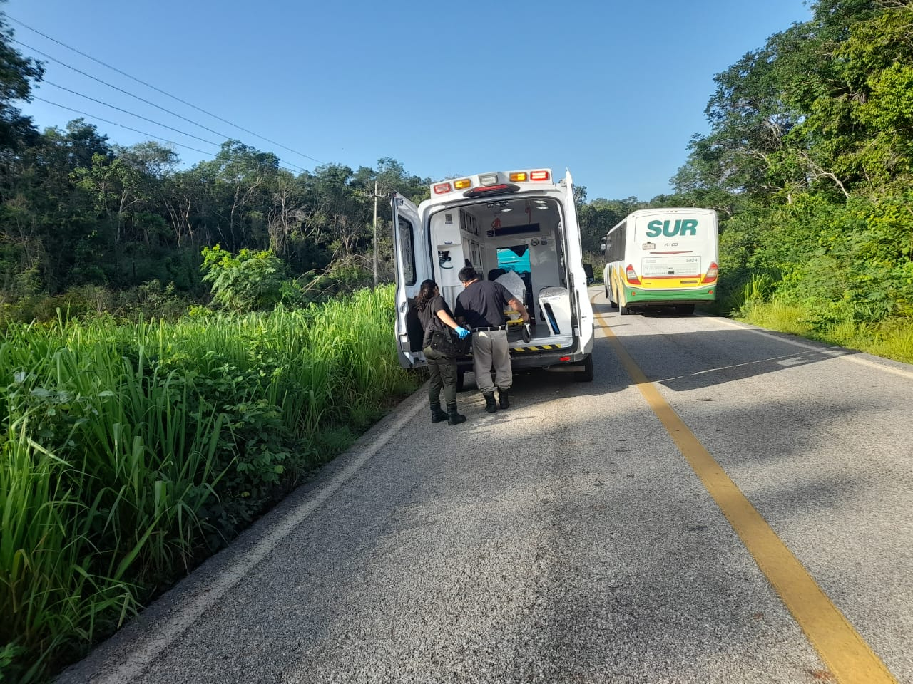 El conductor fue auxiliado y trasladado al hospital del IMSS-Bienestar en Hopelchén.