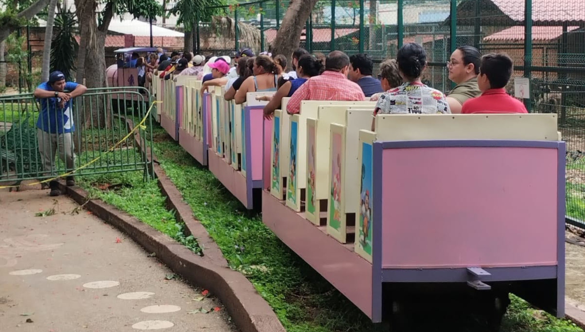 El trenecito del Centenario de Mérida nuevamente se descarrilló