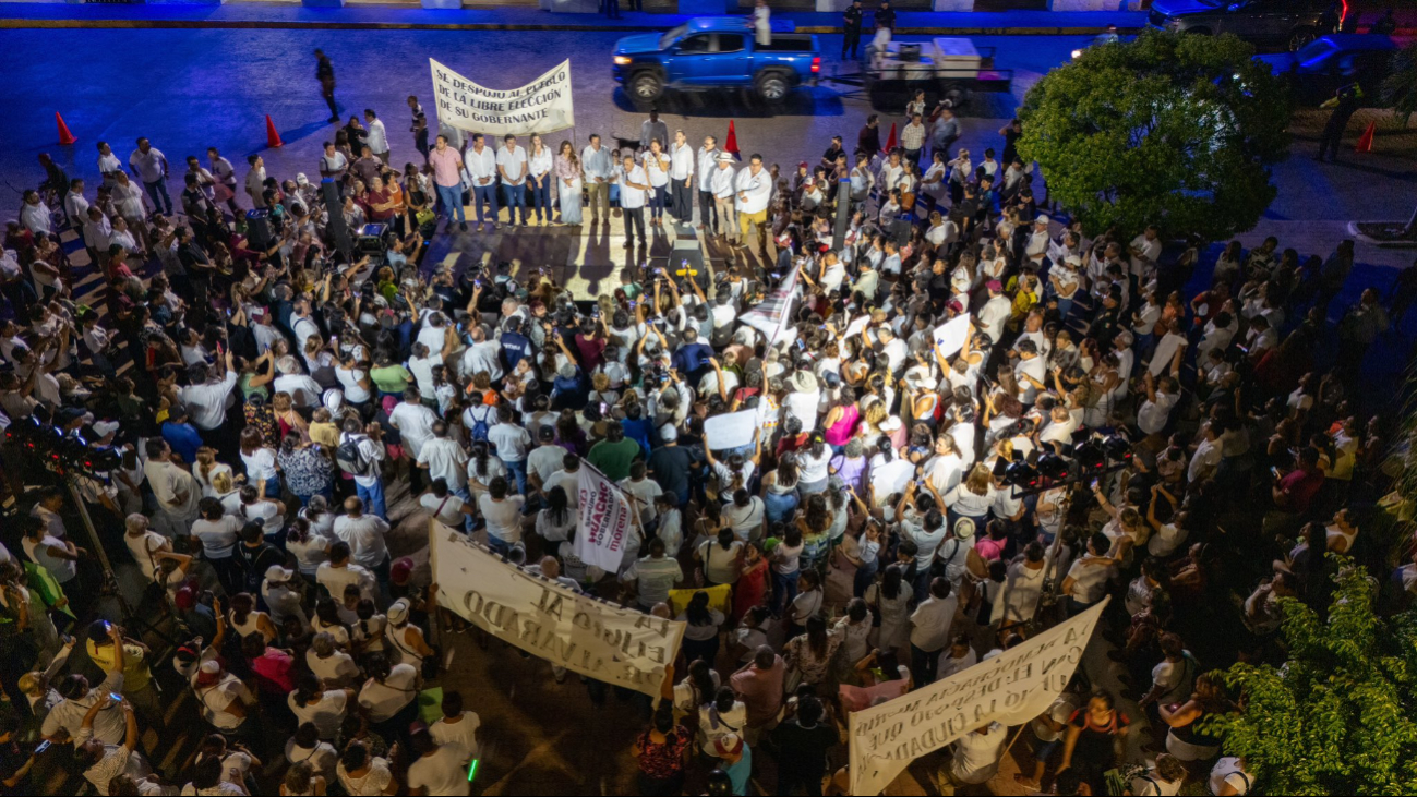 Habitantes de Progreso que participaron en la manifestación