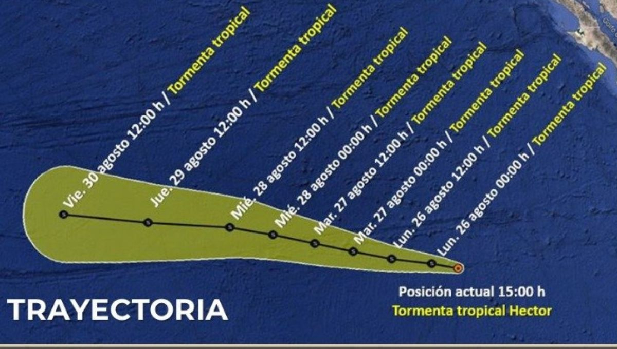 Así luciría la Tormenta Tropical Héctor en el transcurso de la última semana de agosto