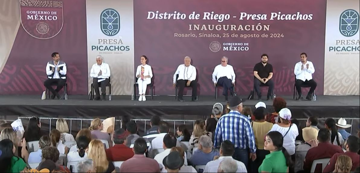 Claudia Sheinbaum y AMLO inauguran la presa “Picachos”