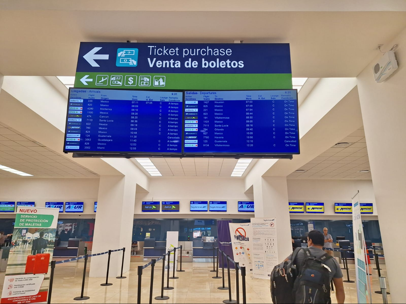 Se contemplan 15 vuelos hasta las 13:00 horas en el aeropuerto de Mérida