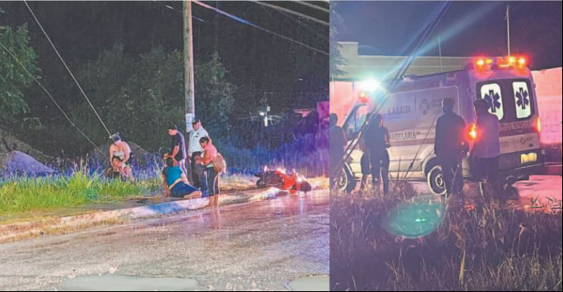 Tres mujeres terminaron lesionadas tras derrapar su moto con un bache en  Candelaria 