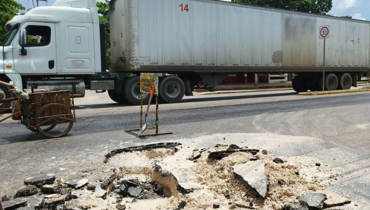 Así luce el socavón en José María Morelos