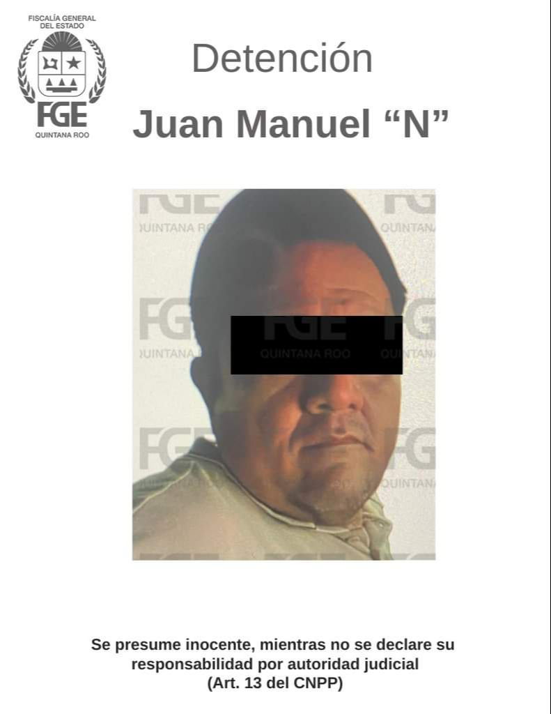 Juan Manuel "N" también fue asegurado por los oficiales