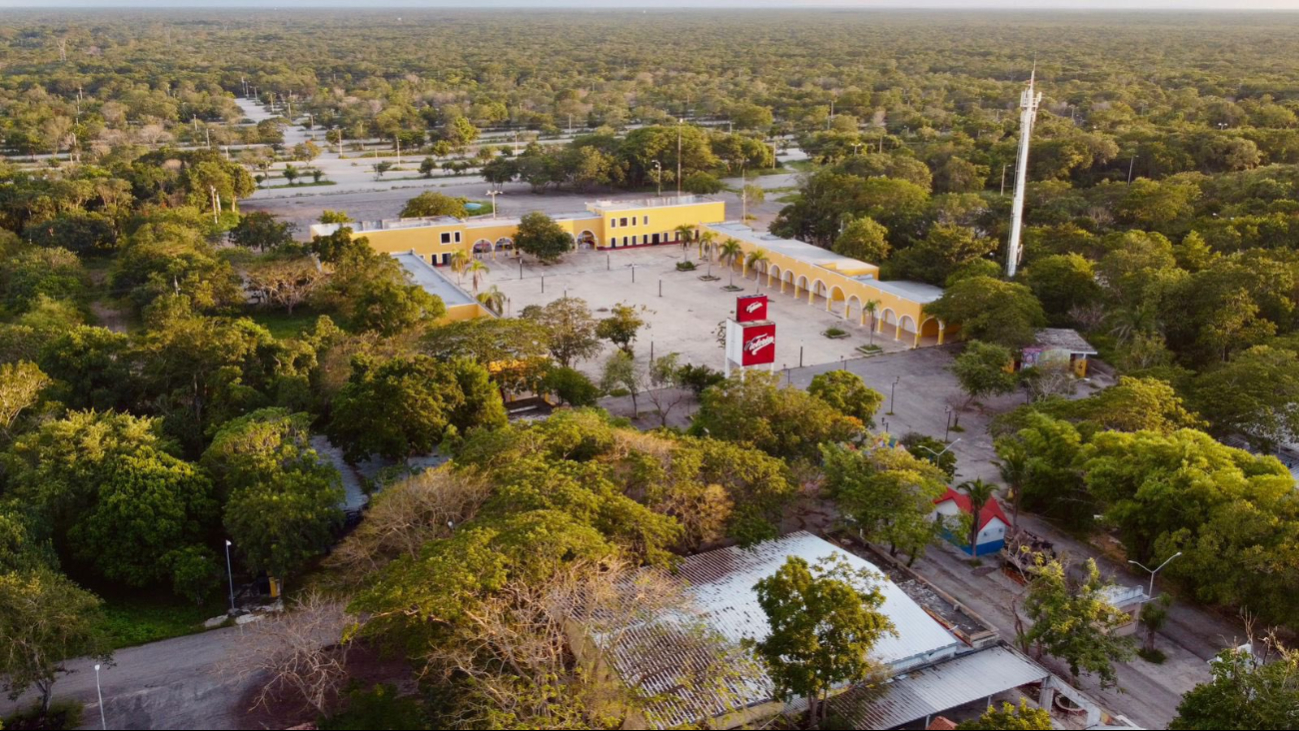 Vista aérea de la Feria de Xmatkuil en Yucatán