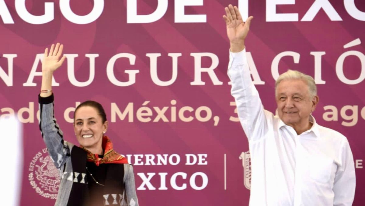 Claudia Sheinbaum y Andrés Manuel López Obrador en el Parque Ecológico del Lago de Texcoco