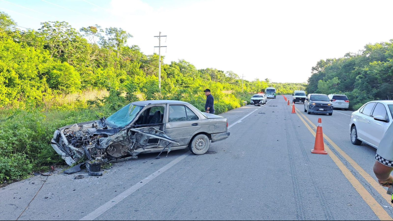 Conductor ebrio sufre accidente en Tulum 