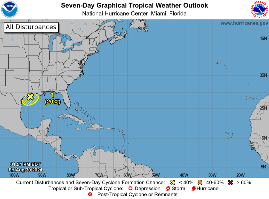 El primer sistema se ubica al noroeste del Golfo de México.