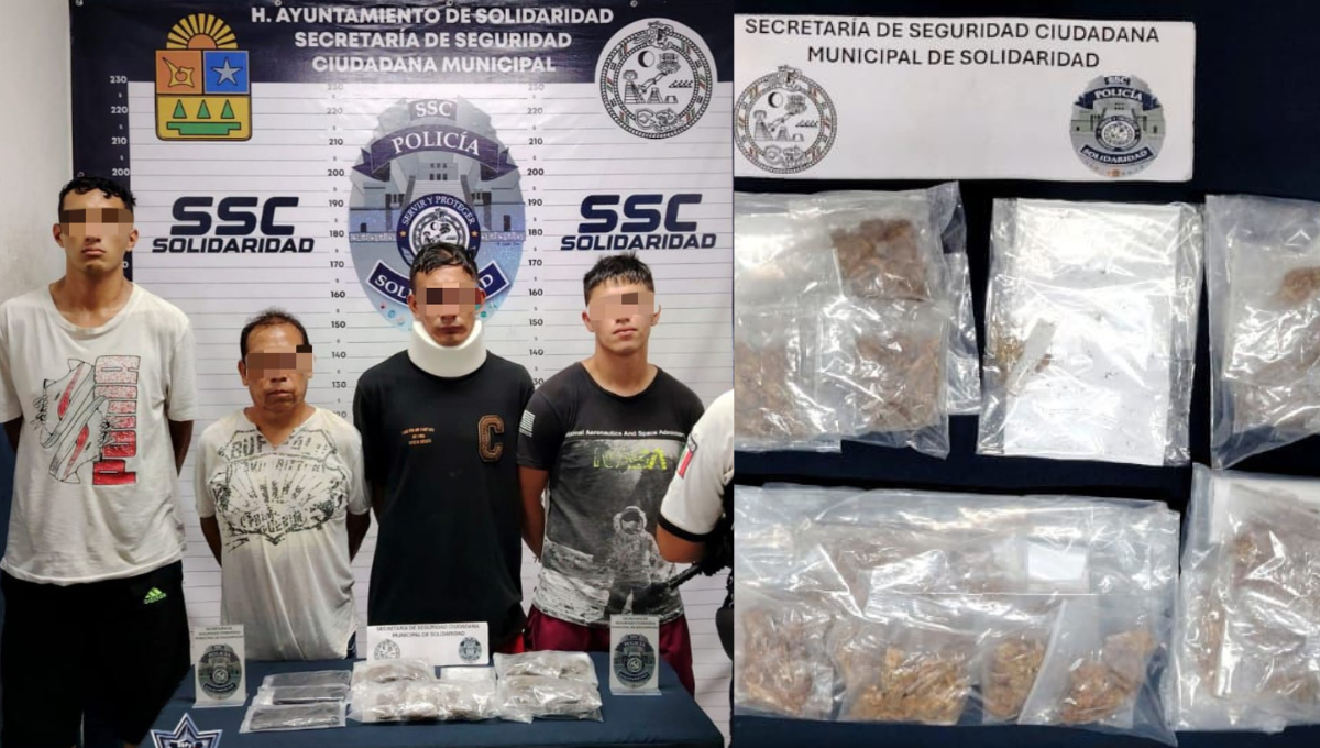 Detienen a peruano y tres mexicanos por posesión de drogas en Playa del Carmen