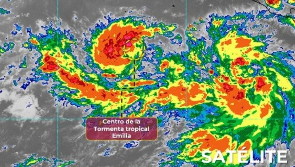 Así luce el centro de la Tormenta Tropical Emilia