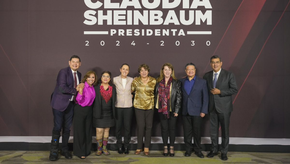 Mandatarios presentes en la reunión de Claudia Sheinbaum