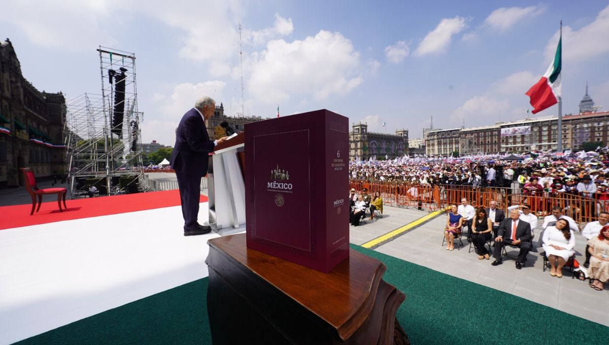 Andrés Manuel López Obrador, al rendir su sexto informe de gobierno en el Zócalo de la CDMX