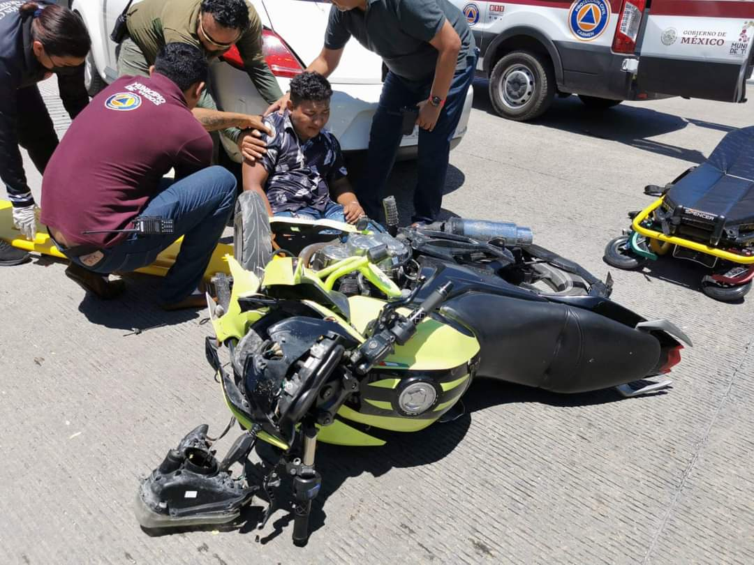 Así terminó la motocicleta en Ciudad del Carmen