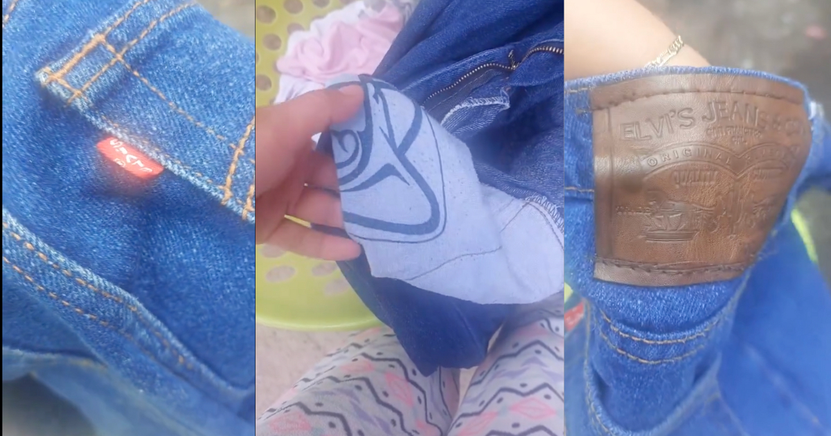  Mujer compra "Levi's" por 650 pesos y descubre que están hechos con sabanas del IMSS