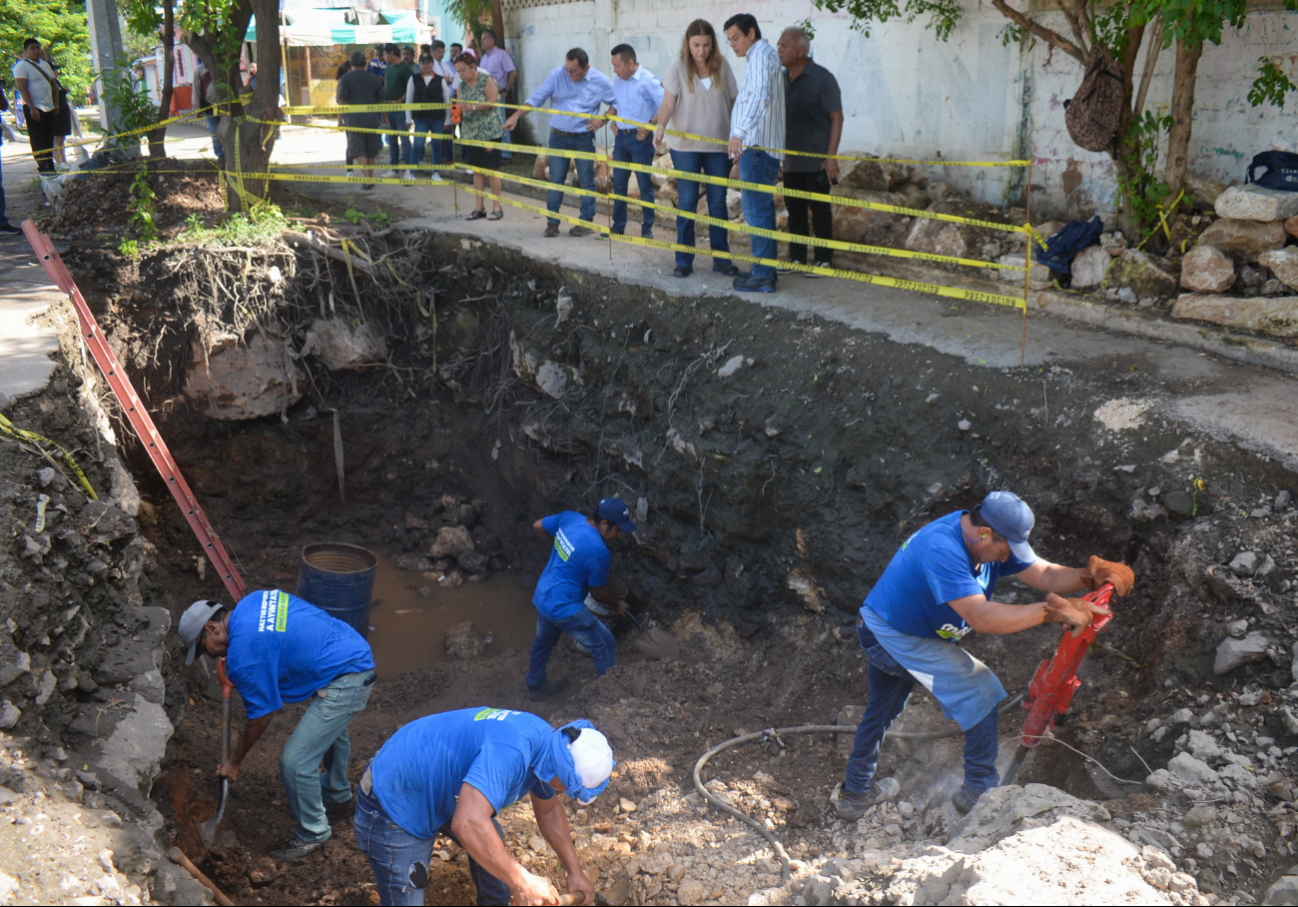 Cecilia Patrón supervisa la construcción de nuevos pozos en Mérida