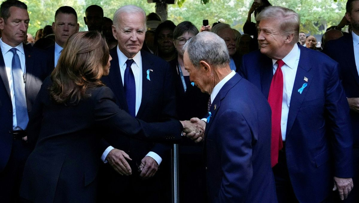 Kamala Harris y Donald rump se celebraron en la ceremonia por el aniversario de los atentados del 11-S en Nueva York