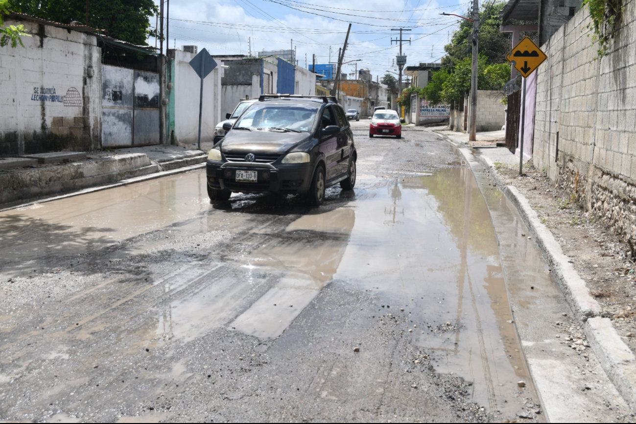 Lluvias generan verdín en los baches