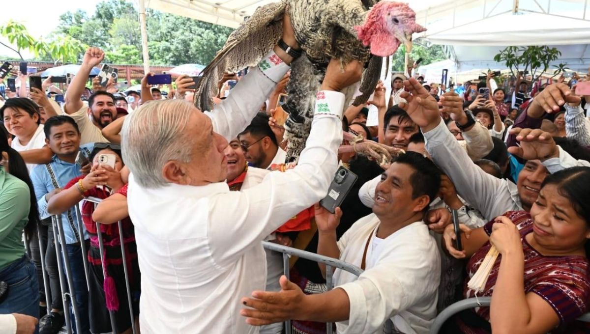 AMLO en su visita de este 14 de septiembre a Palenque, Chiapas