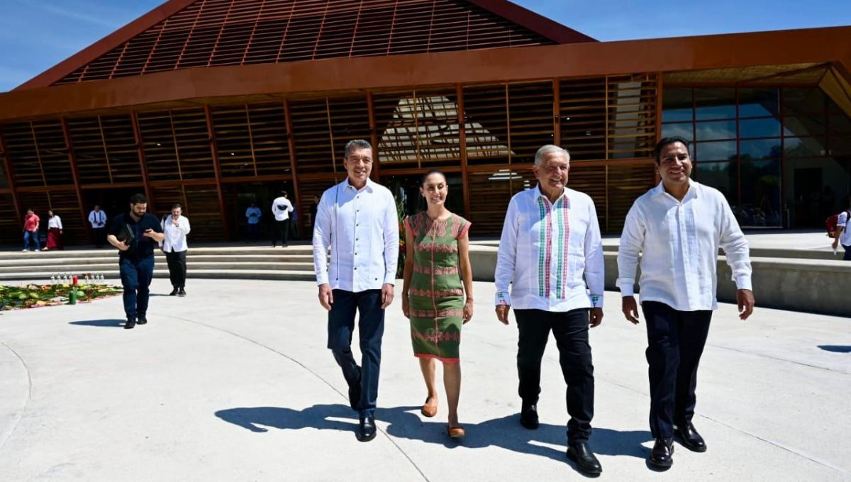 Rutilio Escandón, Claudis Sheinbaum, Andrés Manuel López Obrador y Eduardo Ramírez