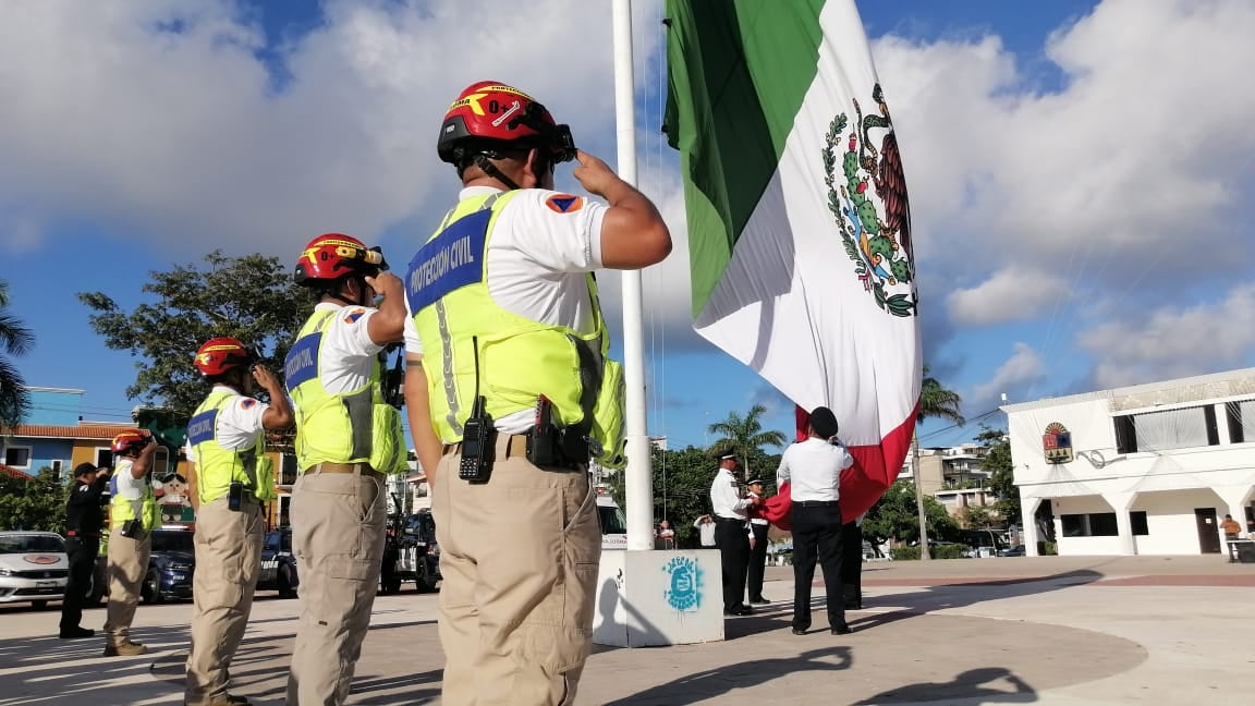 Día Nacional de Protección Civil: Conmemoran los terremotos de CDMX en Playa del Carmen