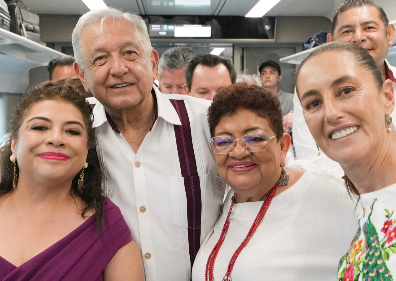 AMLO y Claudia Sheinbaum inauguraron el ferrocarril P’tal del Tren Maya en Cancún