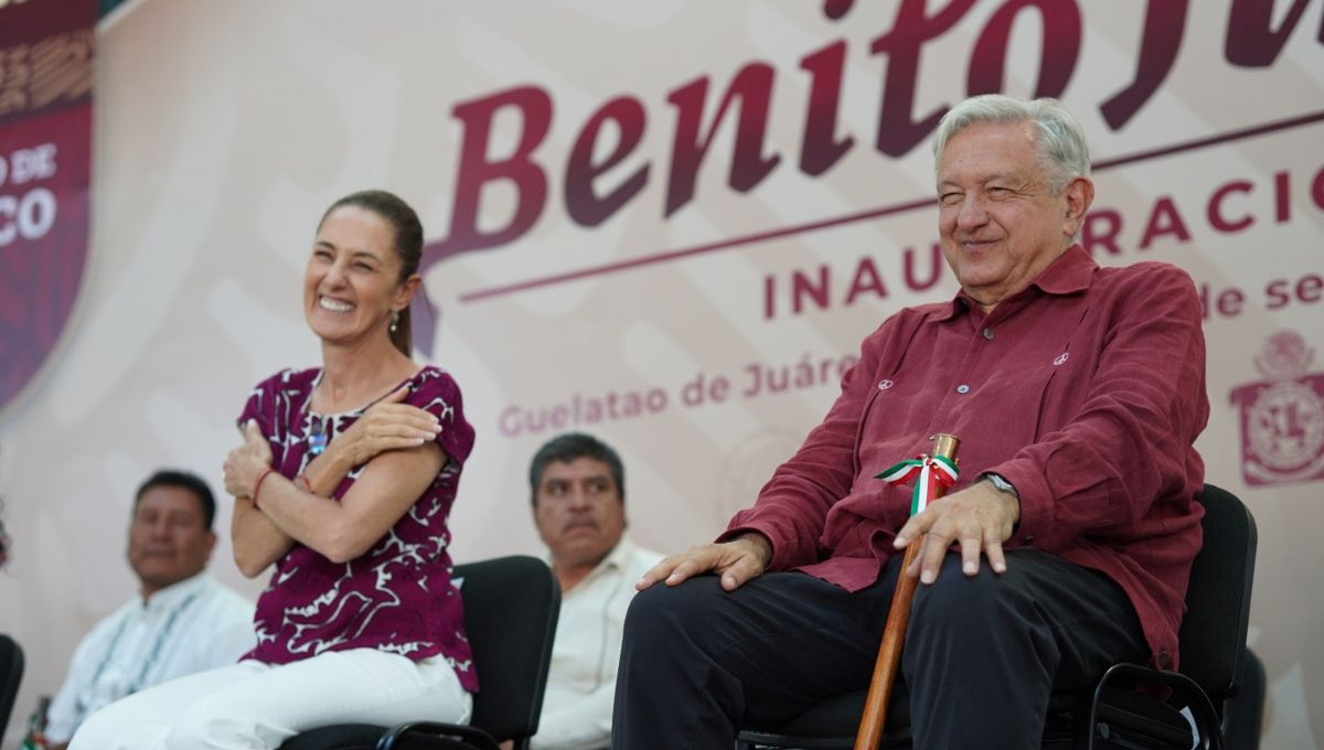 Inauguración camino Benito Juárez y evaluación de caminos de mano de obra en Guelatao, Oaxaca