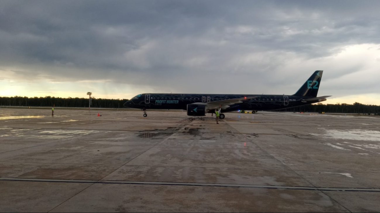 La presentación del avión se realizó en el Aeropuerto Internacional Felipe Ángeles antes de su vuelo a Tulum