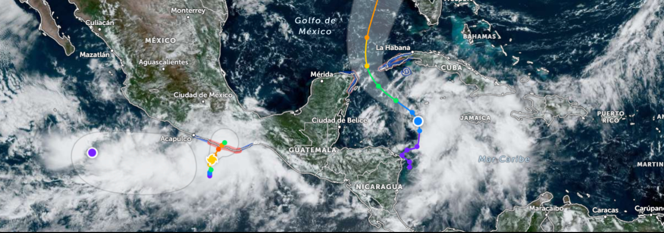 Se esperan lluvias  torrenciales en Campeche por Huracán John y el Potencial Ciclón Tropical 9 