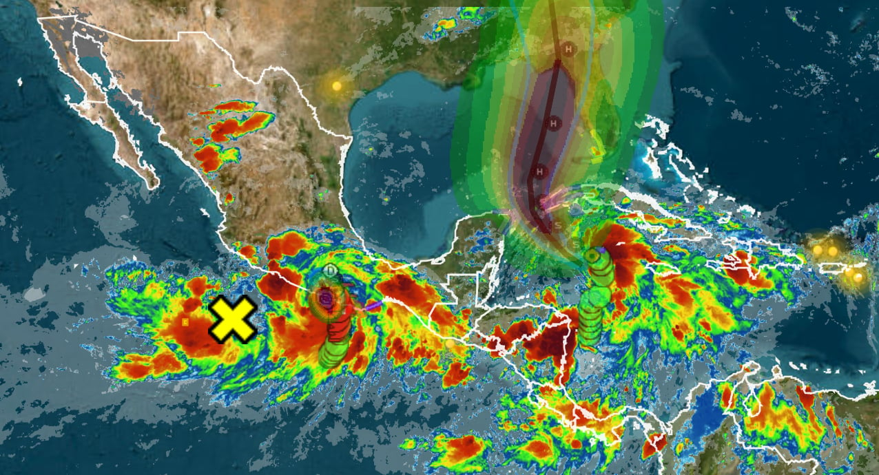 Mapa: Trayectoria en vivo del Huracán John y Tormenta Nine