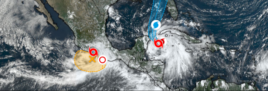 Se esperan lluvias torrenciales debido a las tormentas tropicales John y Helene