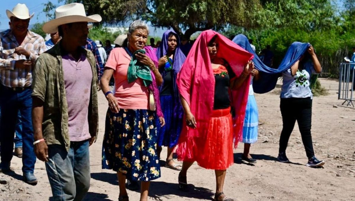 Entrega de acueducto y distrito de riego al pueblo yaqui, desde Guaymas, Sonora