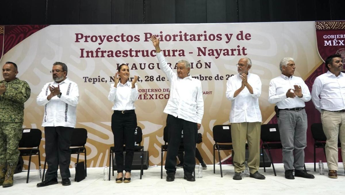 AMLO y Sheinbaum en la inauguración de proyectos prioritarios y de Infraestructura en Nayarit