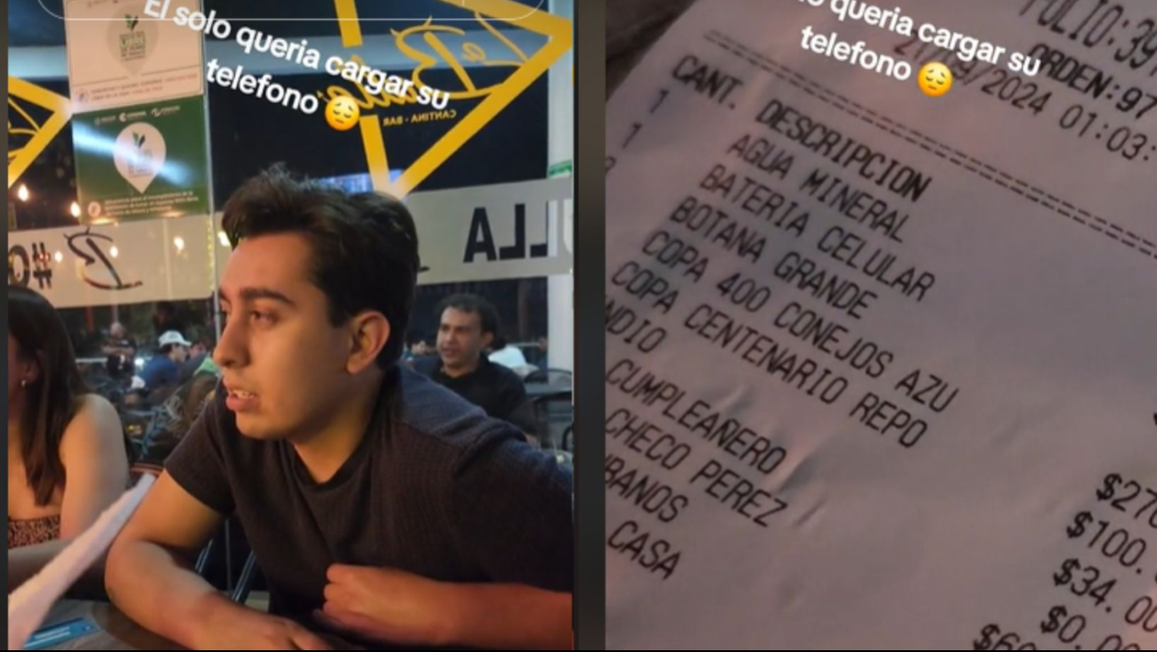 Esto es lo que le cobraron a un joven por cargar su celular en famoso restaurante