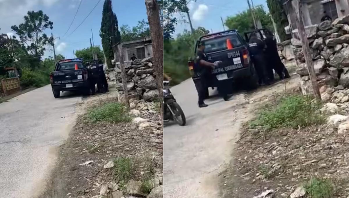 Acusan abuso policial en Dzilam González tras detención violenta de un sujeto