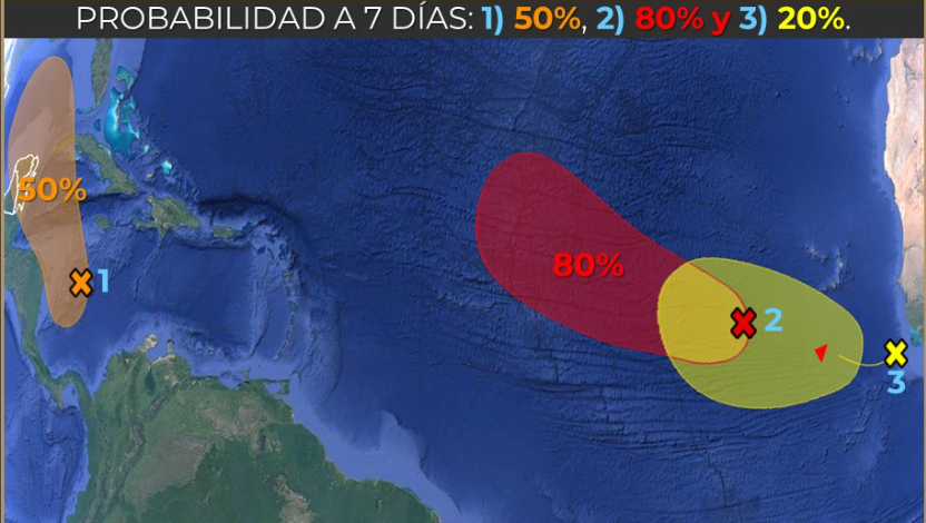 El organismo de CONAGUA advierte de la probabilidad de formación de un ciclón en el Atlántico.