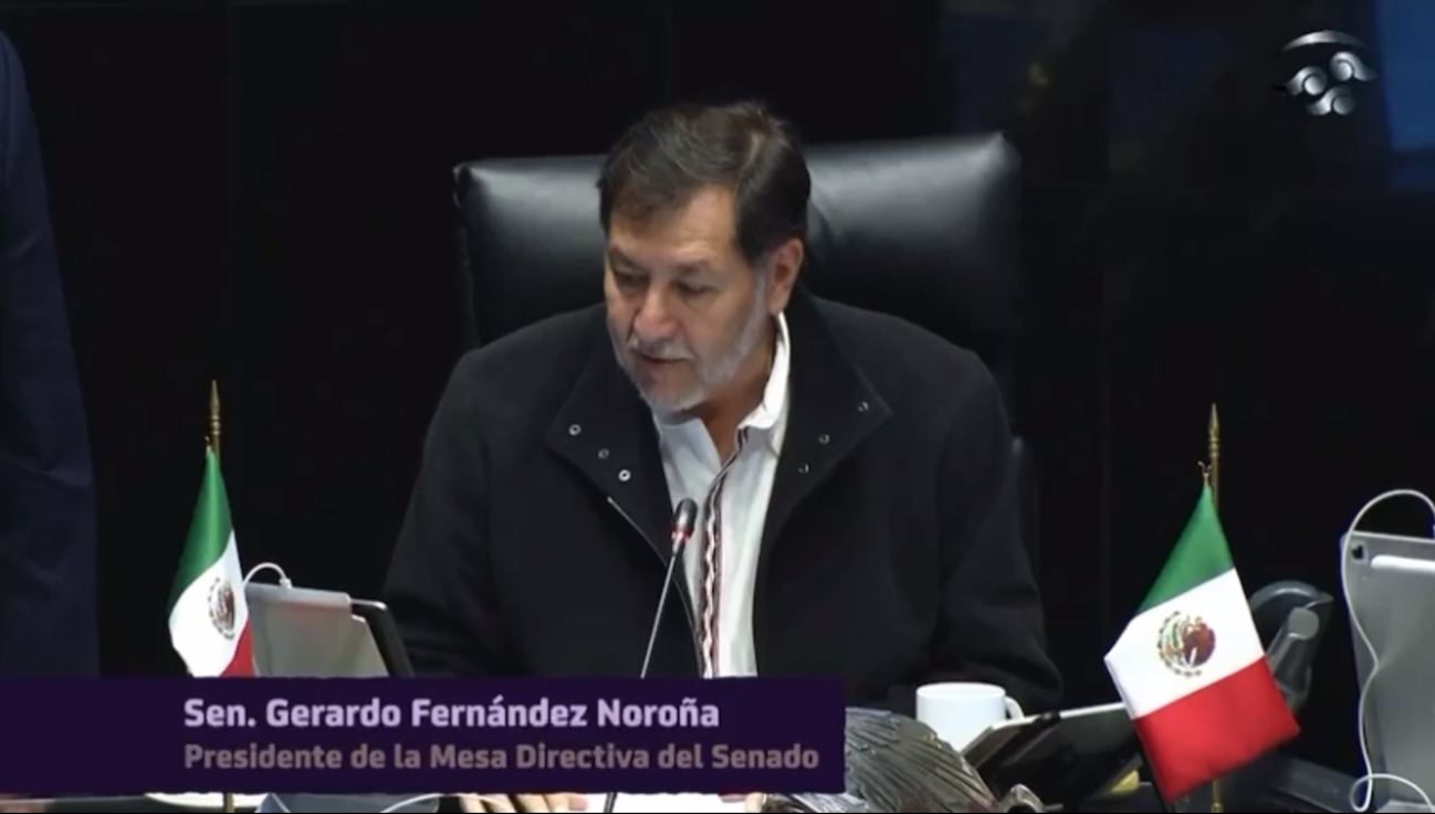 El Presidente del Senado, Gerardo Fernández Noroña declaró la constitucionalidad de  la reforma en materia de Guardia Nacional.