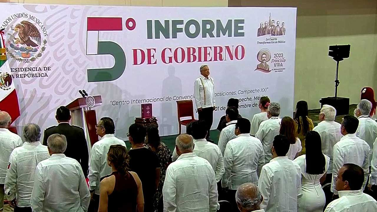 Realizó su quinto informe en Campeche, primer informe fuera del Palacio Federal