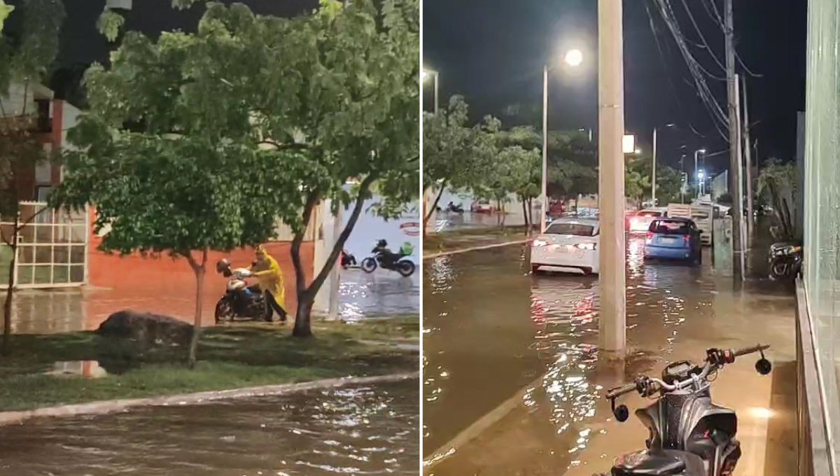 La avenida María Lavalle Urbina quedó intransitable debido a las fuertes lluvias en la capital del estado