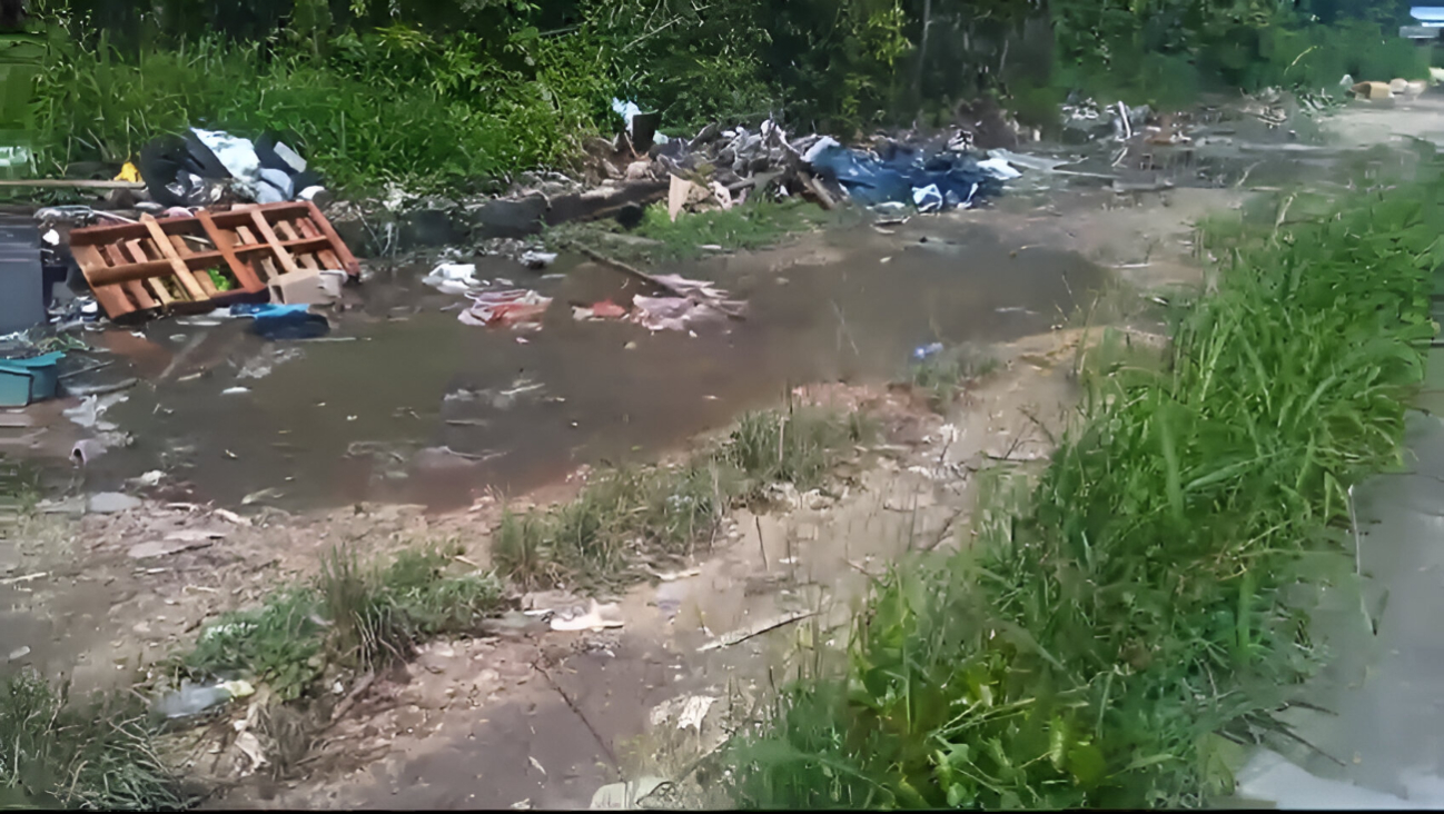 Un terreno baldío cercano se ha convertido en un basurero municipal