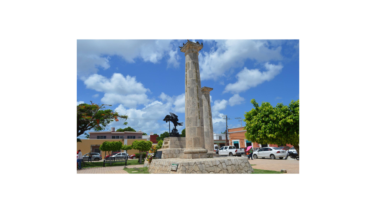 Foto actual del monumento a los Niños Héroes en el Barrio de Santa Ana