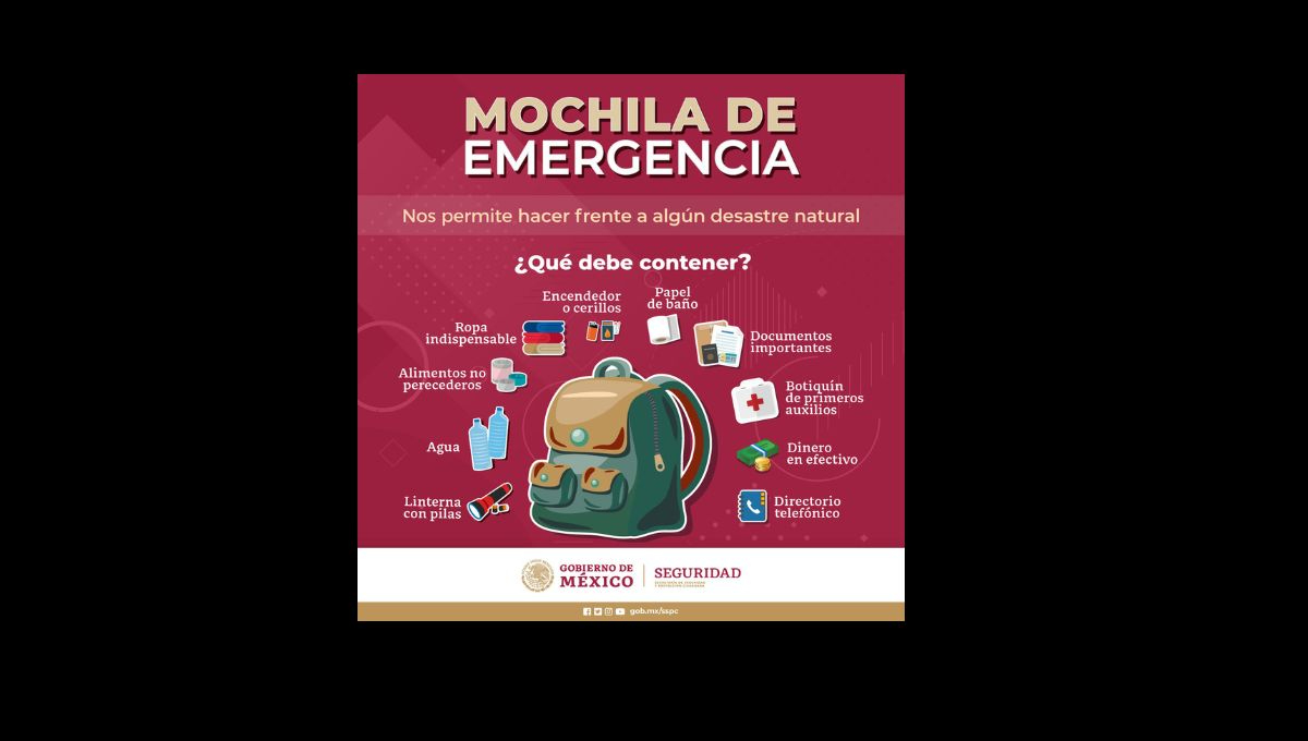 Una de las principales medidas preventivas, es contar con una mochila de emergencia