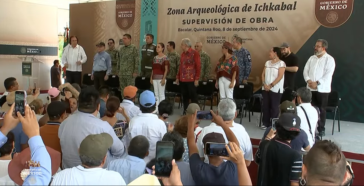 AMLO  inaugura la zona arqueológica de Ichkabal en Bacalar, Quintana Roo: EN VIVO