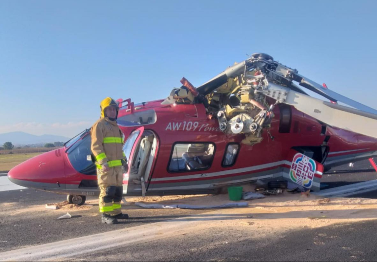 Se estrella helicóptero usado como ambulancia en inmediaciones de aeropuerto en Oaxaca.