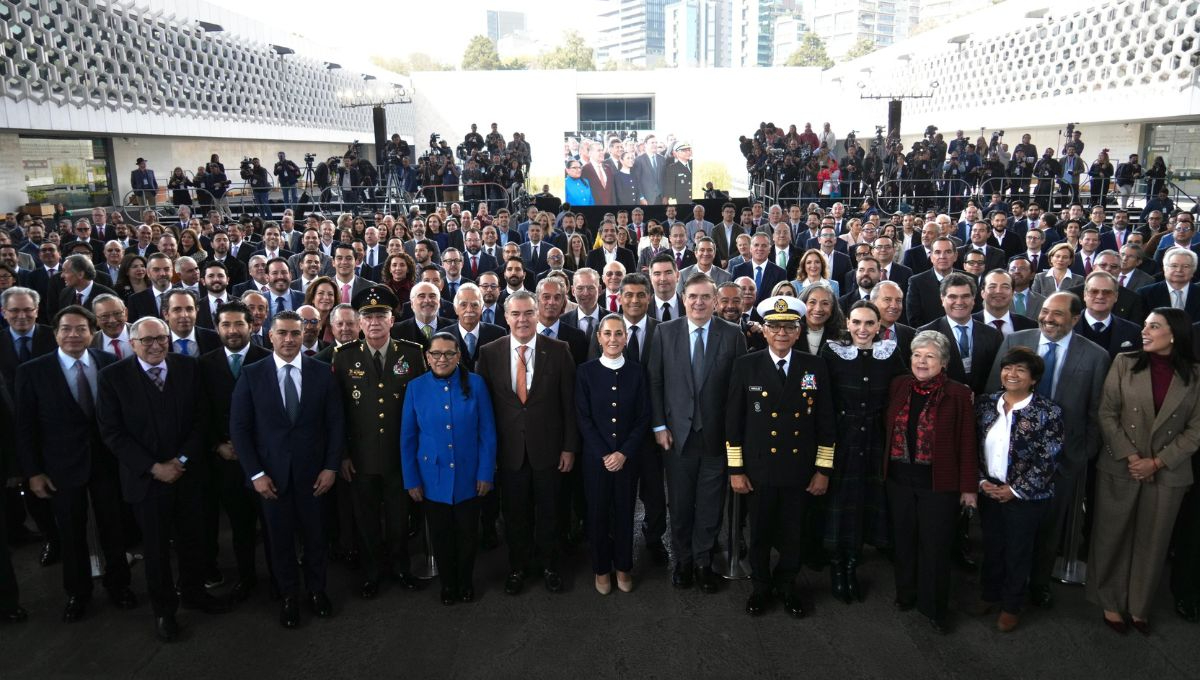 La presidenta Claudia Sheinbaum durante la presentación del Plan México ante la cúpula empresarial del país