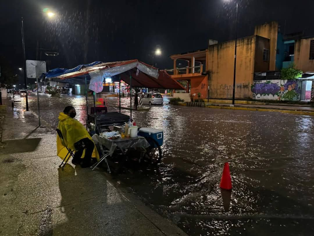 Pese a las condiciones climatológicas, algunos comerciantes siguieron laborando