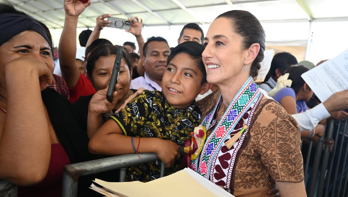 Presidenta Claudia Sheinbaum, durante el evento en San Luis Acatlán, Guerrero