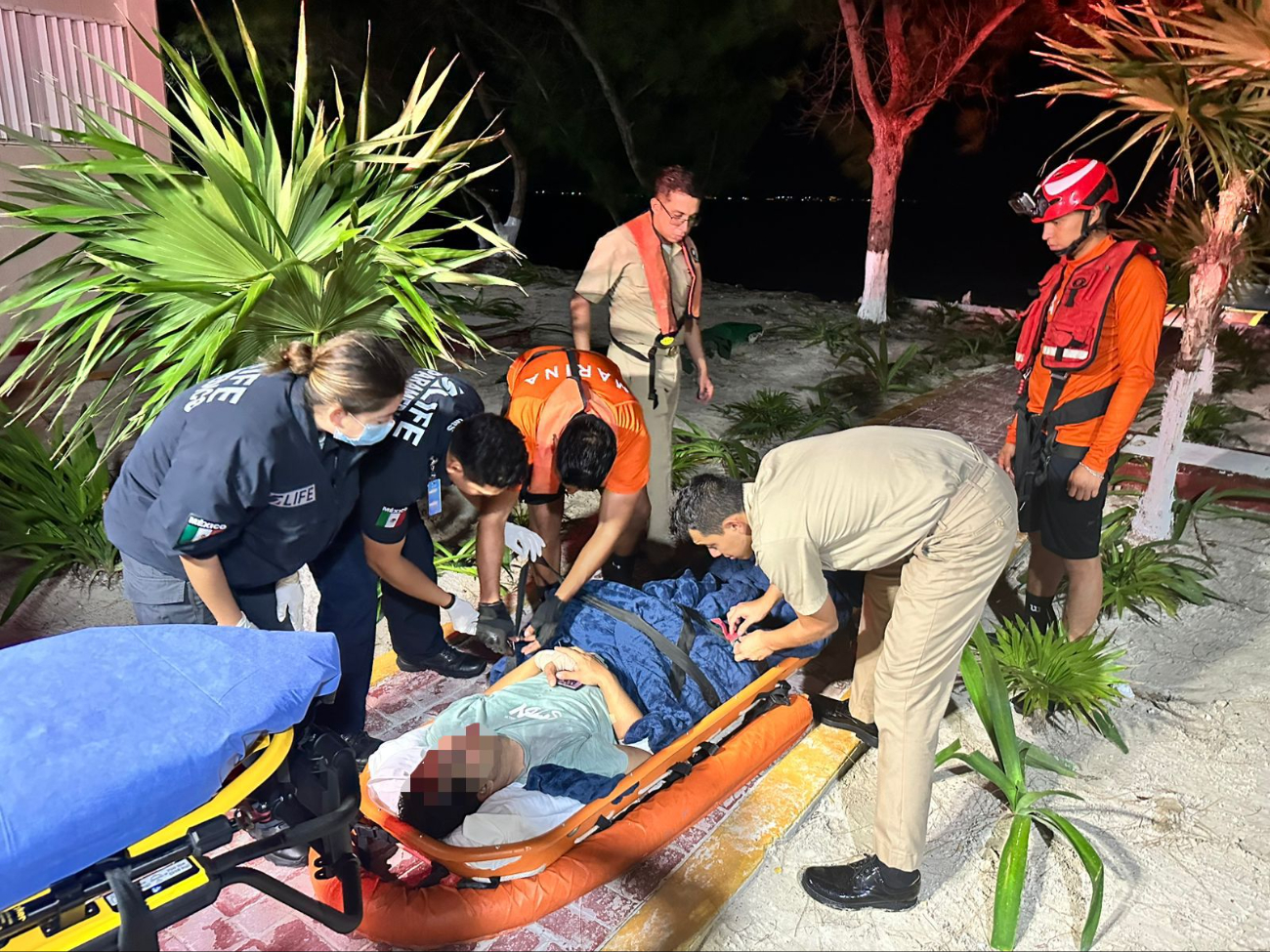 El extranjero resultó lesionado, por lo que fue trasladado a Puerto Juárez